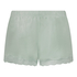 Short en velours &agrave; dentelle, Vert