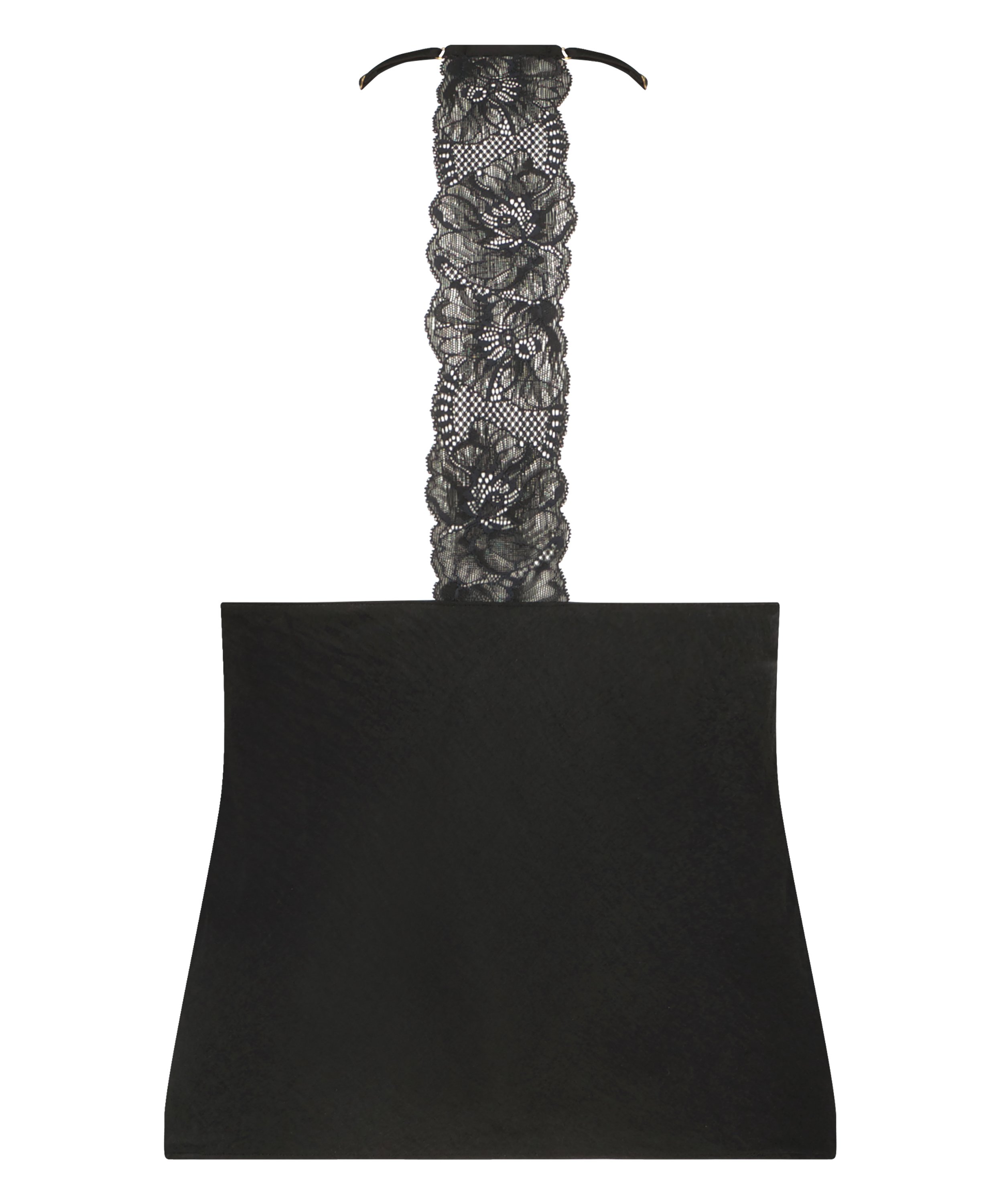 Cami top Satin, Noir, main