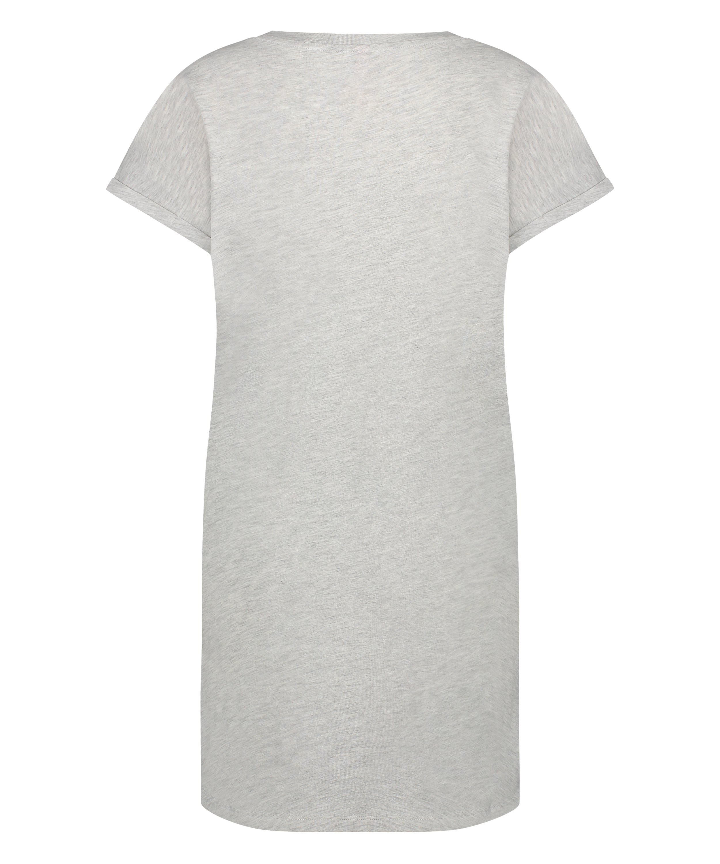 Nachthemd ronde hals, Grijs, main
