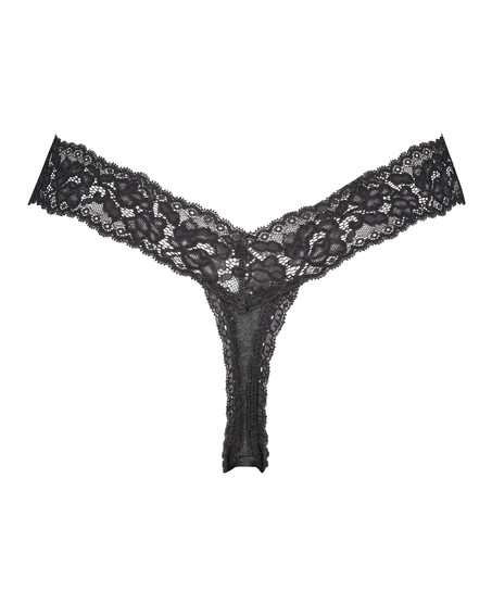 Extra lage string Katoen, Grijs