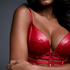 Voorgevormde longline push-up beugel bh Kennedy, Rood