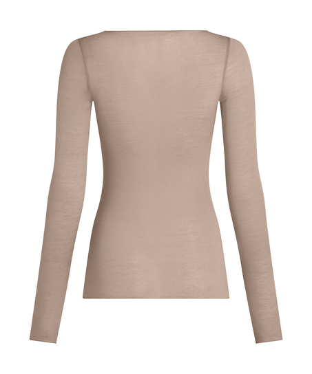 super soft Boothals shirt met Cashmere, Grijs
