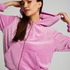 Hoodie jas Velours, Roze