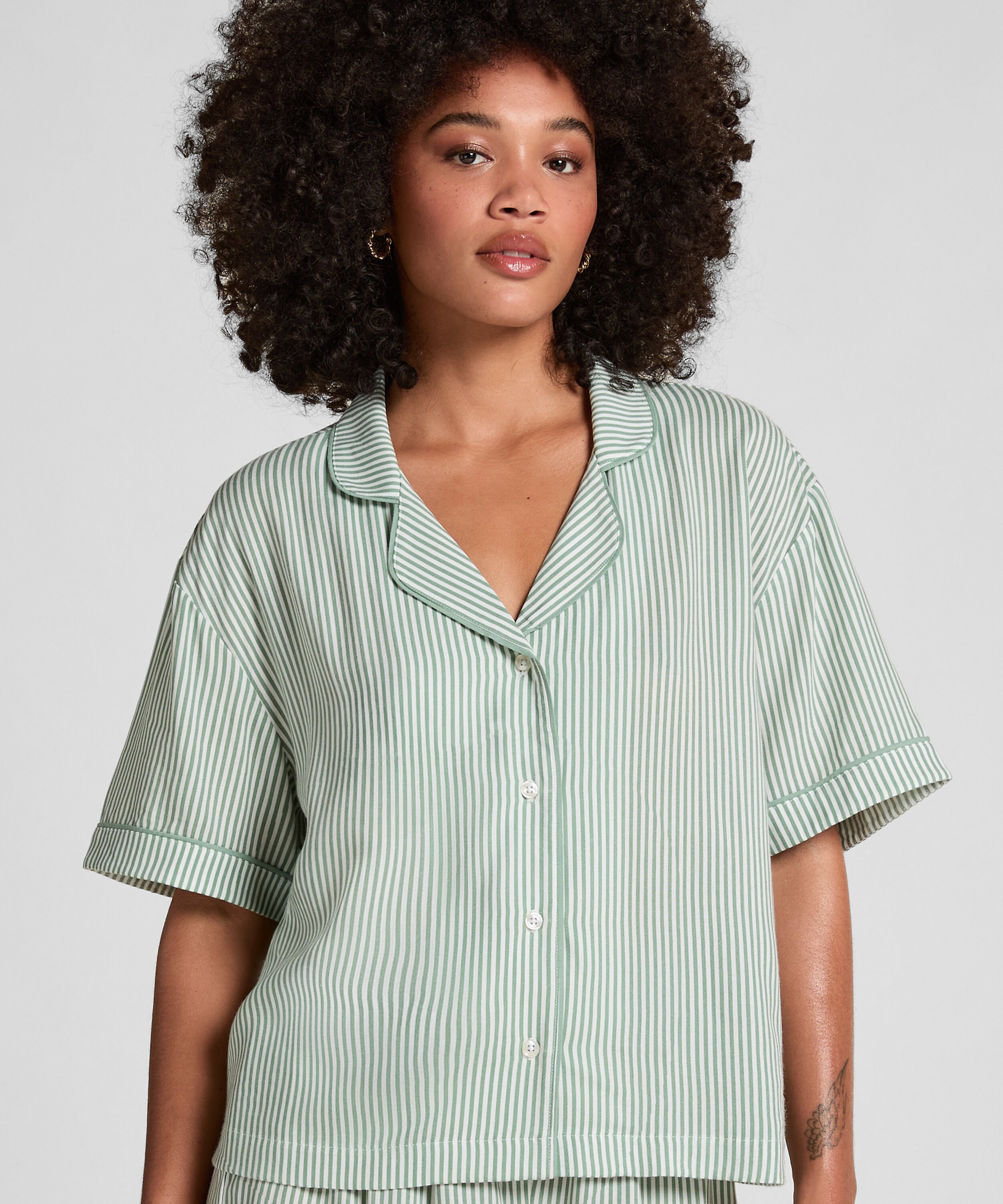 Veste tissée à manches courtes, Vert