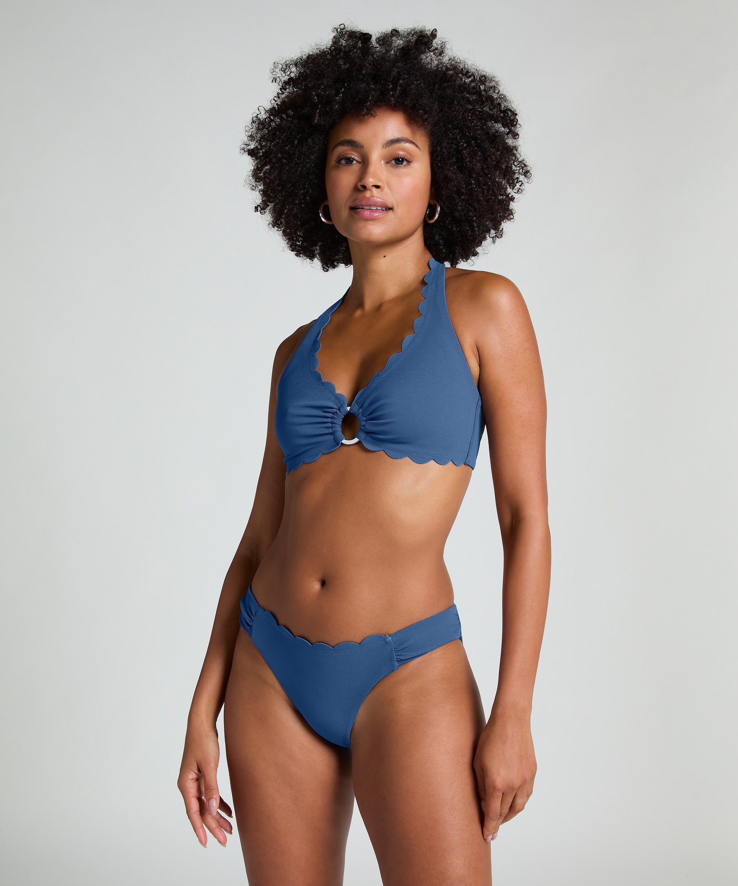 Slip de Bikini Rio Scallop, Bleu, main