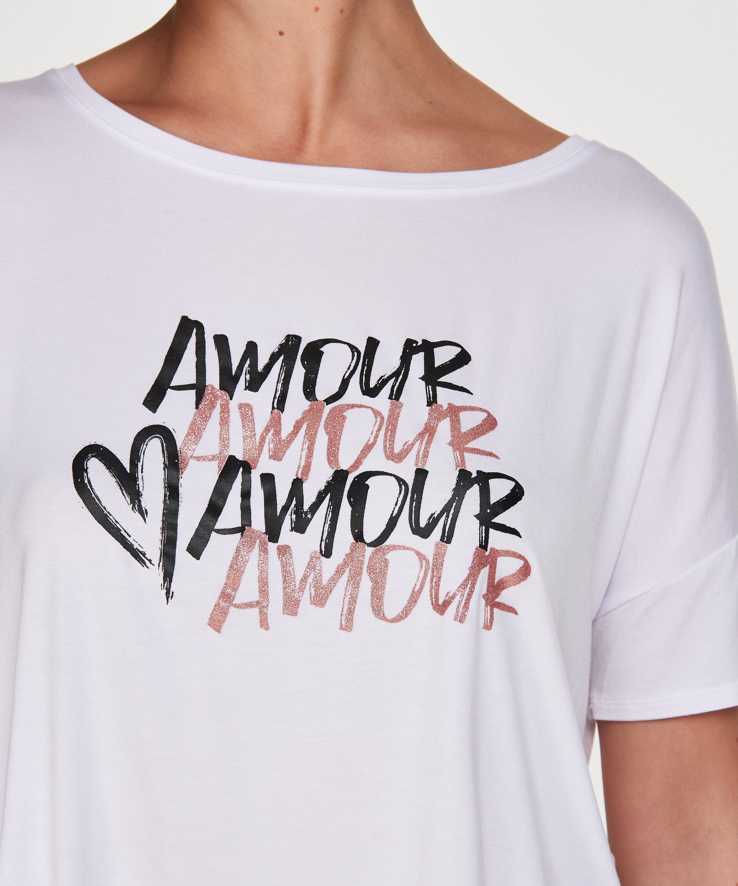 Korte pyjama set, Wit, main