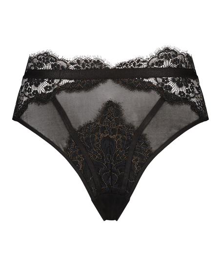 Slip br&eacute;silien taille haute Cynthia, Noir