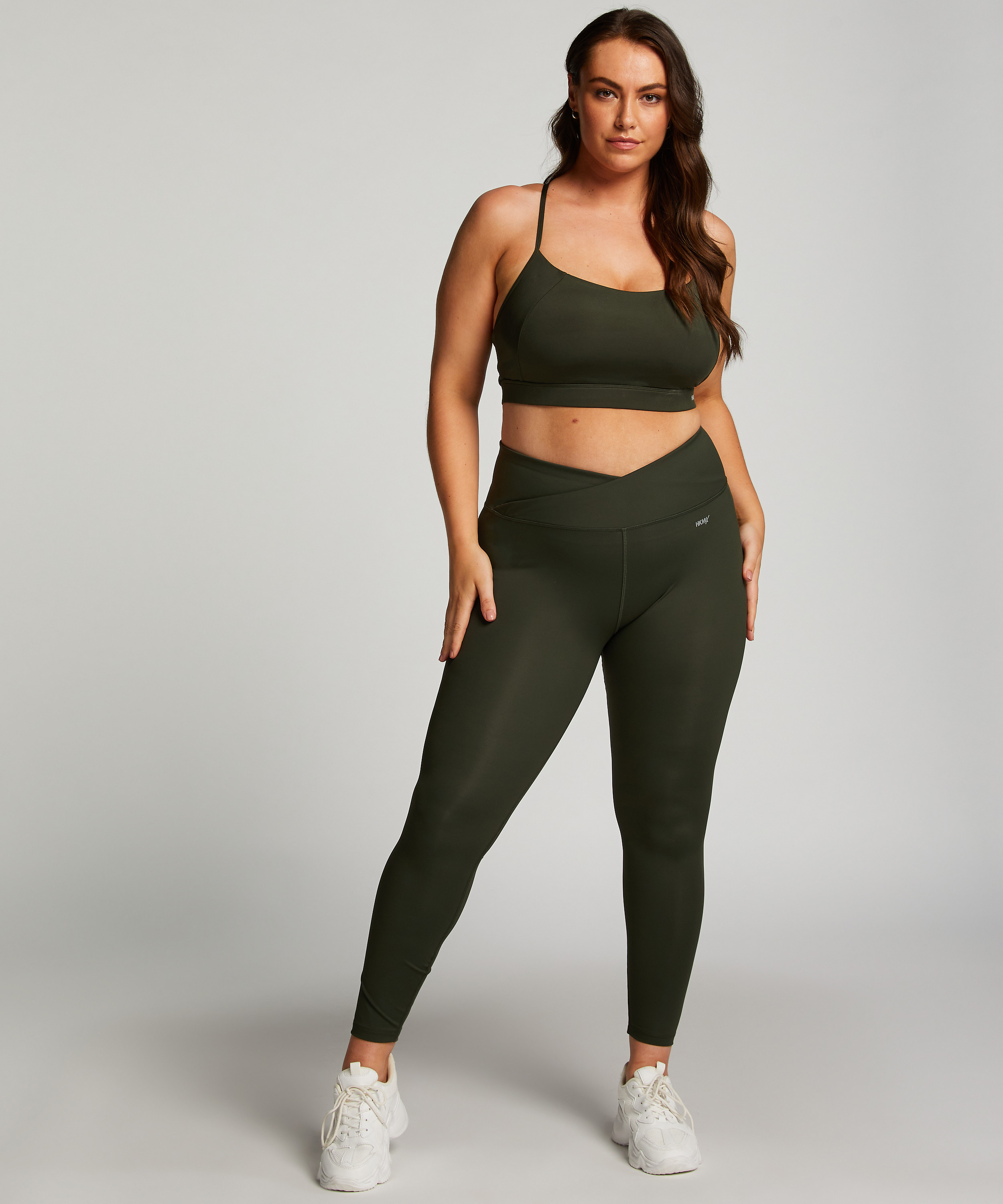 HKMX Legging crois&eacute; &agrave; taille haute, Vert, main