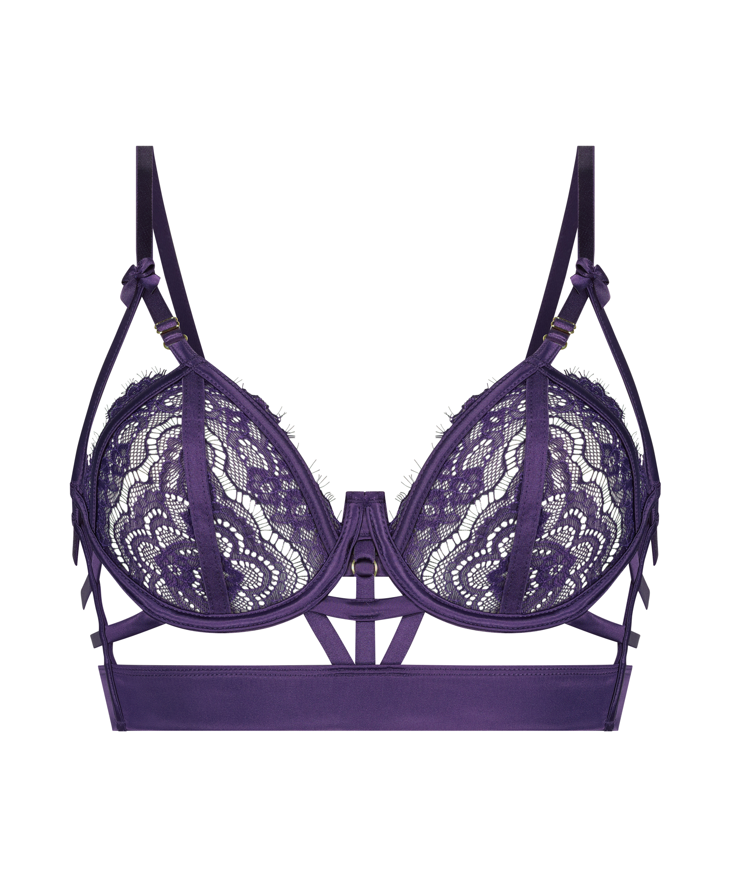 Soutien-gorge &agrave; armatures non-pr&eacute;form&eacute; longline Mitzy, Pourpre, main