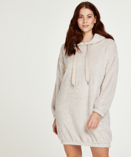 Snuggle Fleece Jurk Oodie, Beige