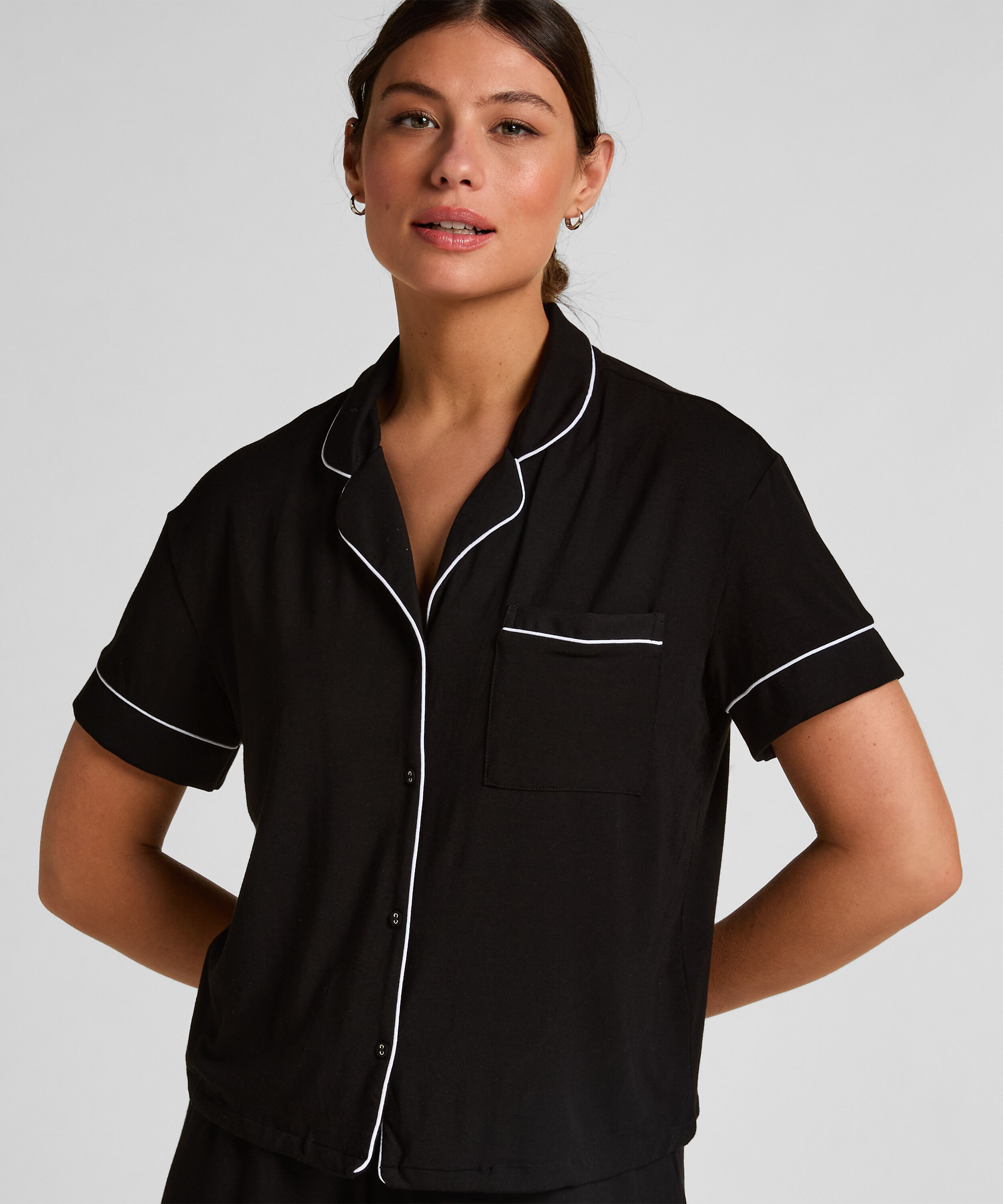 Veste à manches courtes en jersey Essential, Noir