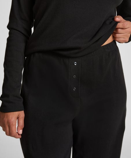 Pantalon de pyjama Pointelle, Noir