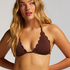 Haut de bikini triangle Scallop Lurex, Brun