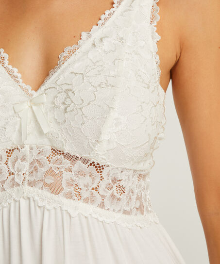 Slipdress Modal lace, Wit