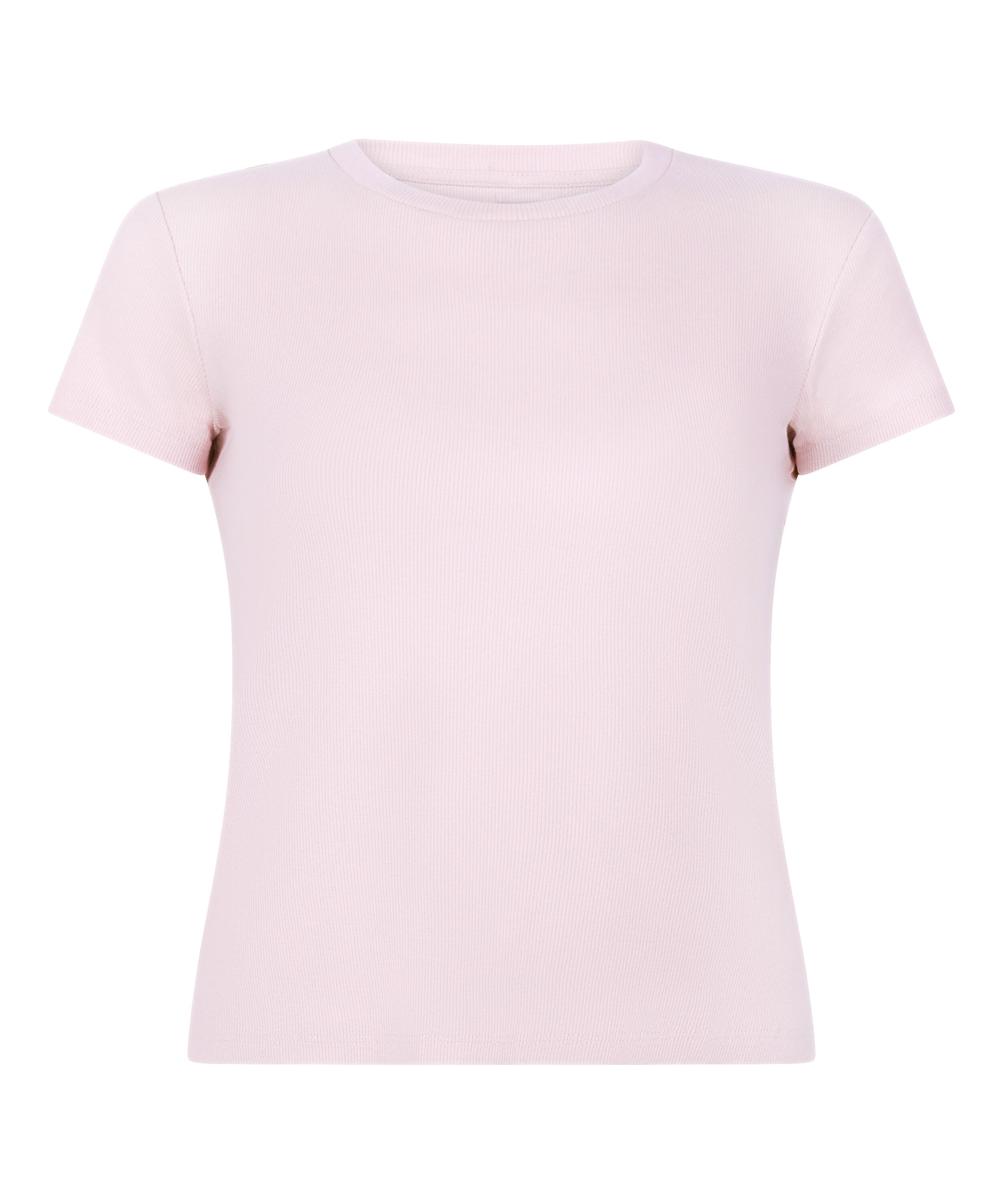 Haut de pyjama manches courtes rib crew neck, Rose