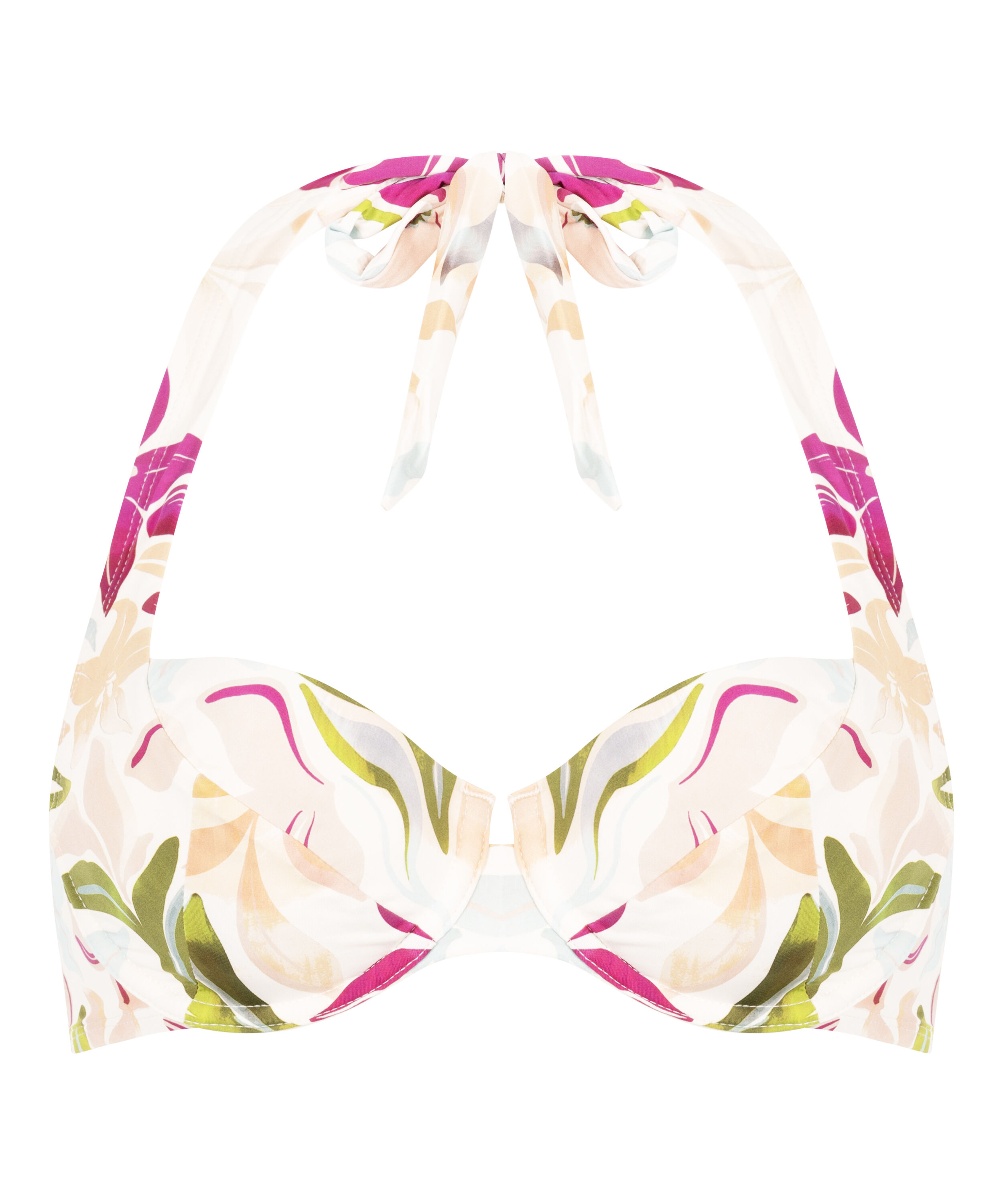 Niet-voorgevormde bikinitop met beugel Ayanna, Wit