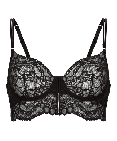 Soutien-gorge &agrave; armatures non-rembourr&eacute; longline Sabrina, Noir