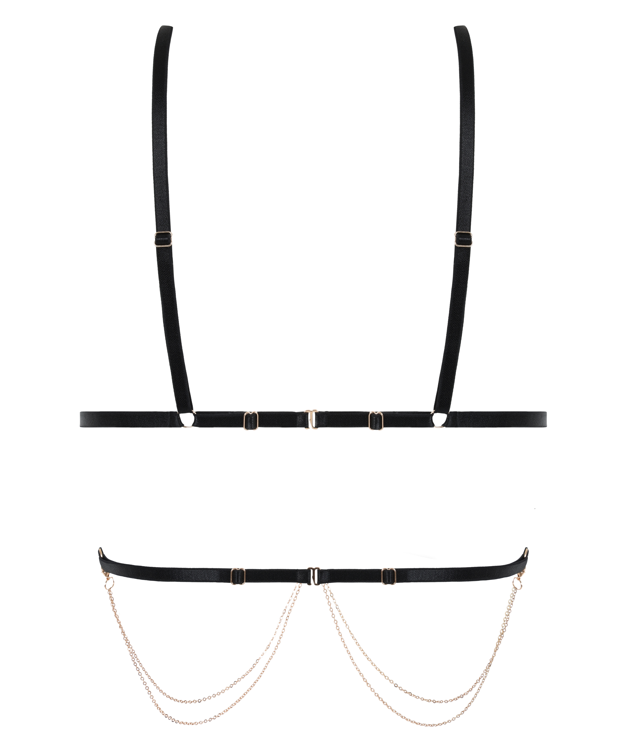 Bralette chain Top, Zwart, main