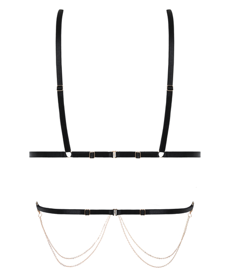 Bralette chain Top, Zwart