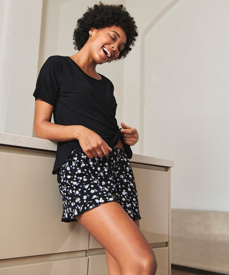 Ensemble de pyjama court, Noir