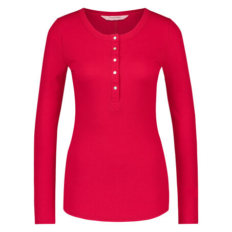 Pyjamatop lange mouwen, Rood