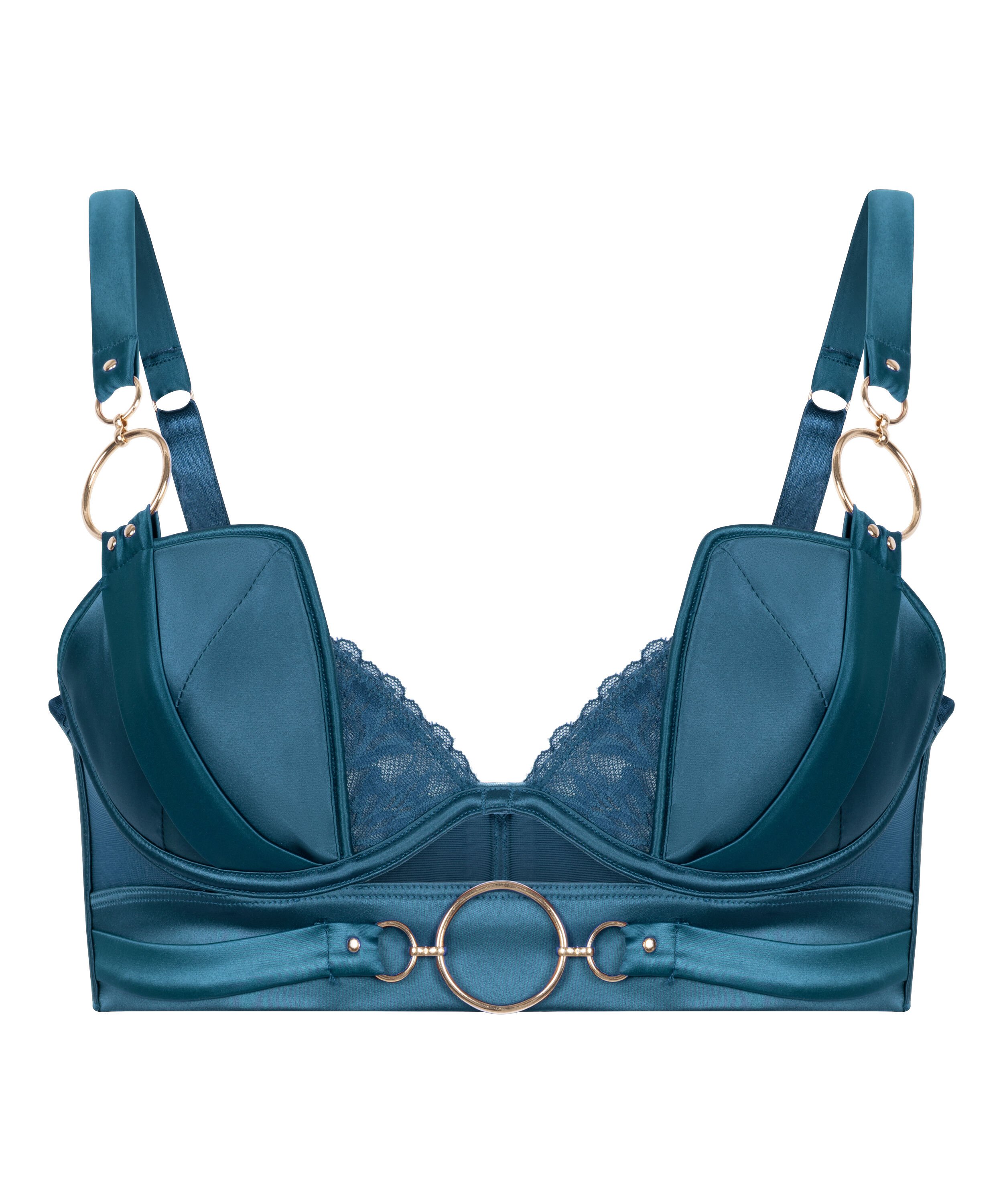 Soutien-gorge &agrave; armatures rembourr&eacute; longline Marjolein, Bleu