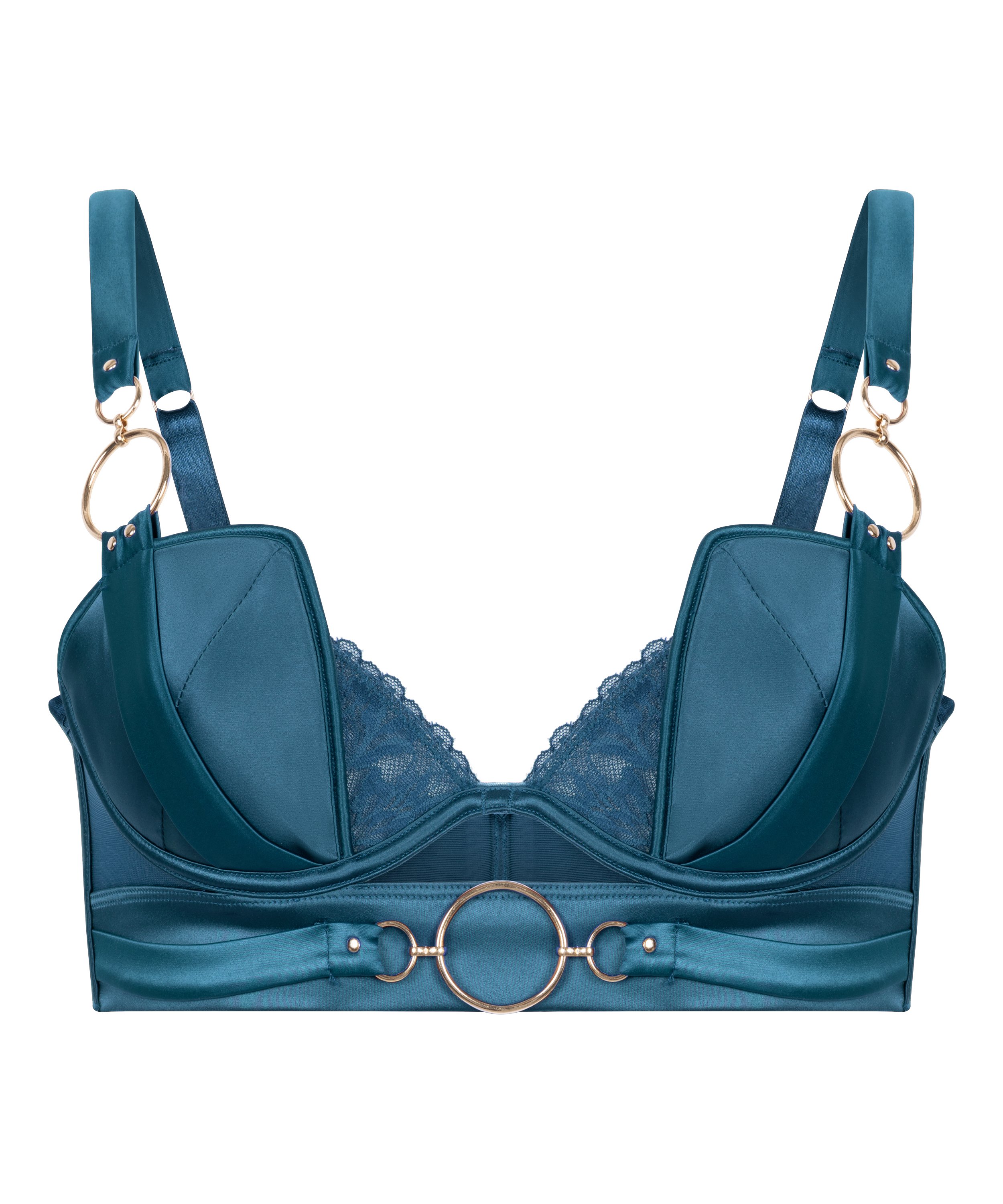 Soutien-gorge &agrave; armatures rembourr&eacute; longline Marjolein, Bleu, main