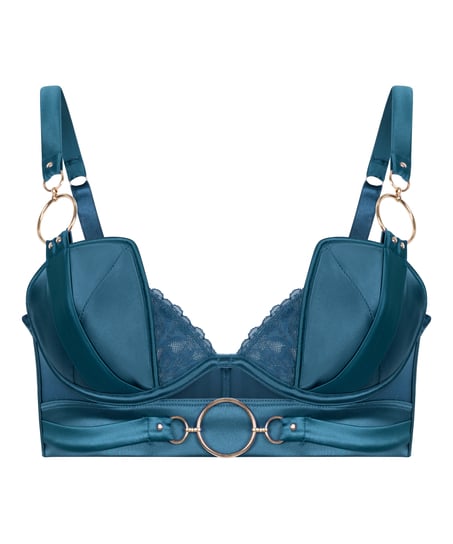 Soutien-gorge &agrave; armatures rembourr&eacute; longline Marjolein, Bleu