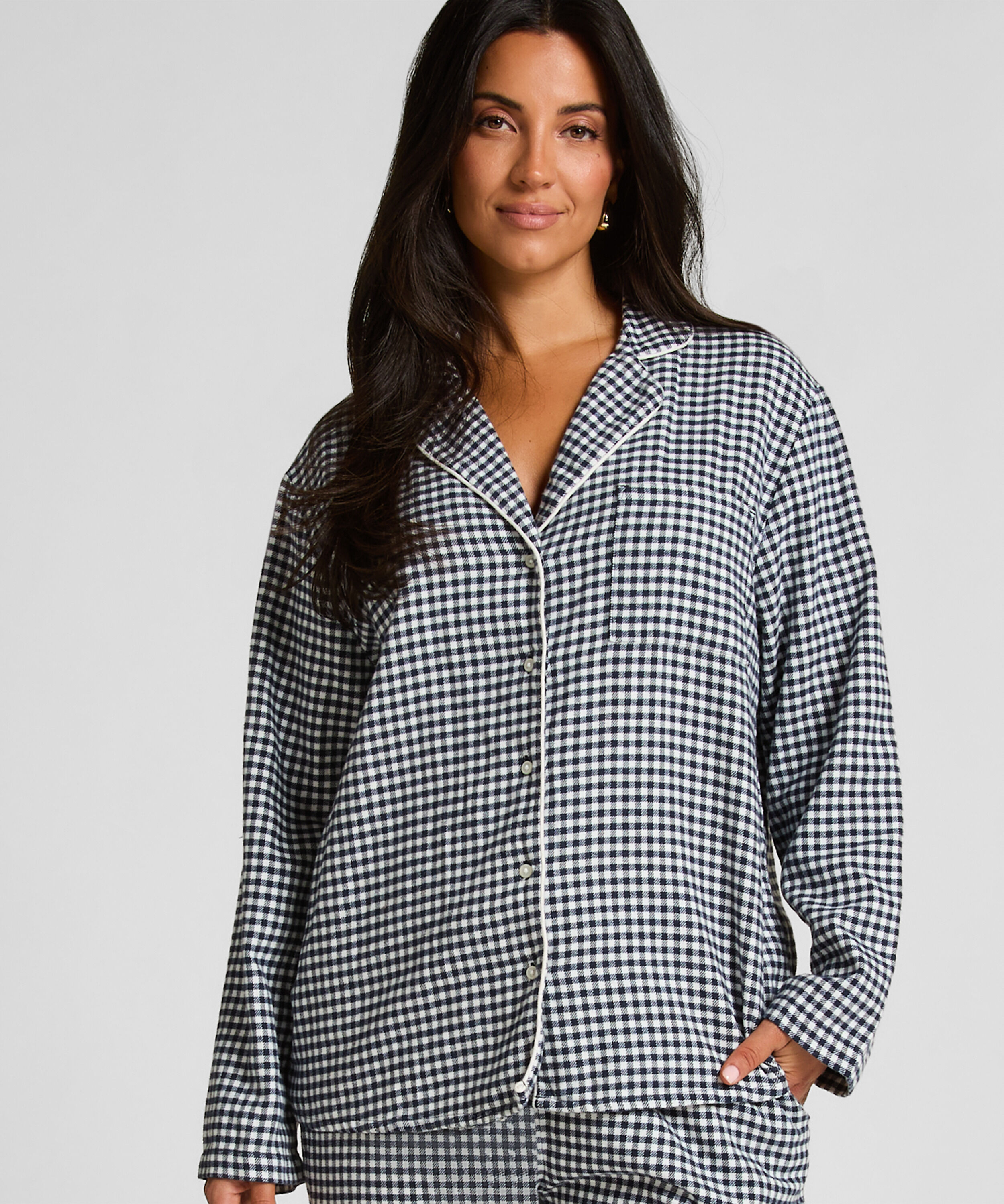 Pyjamatop Flanel Essentials, Blauw Pyjamatop Flanel Essentials, Blauw