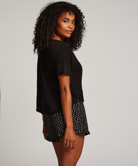Korte pyjama set, Zwart