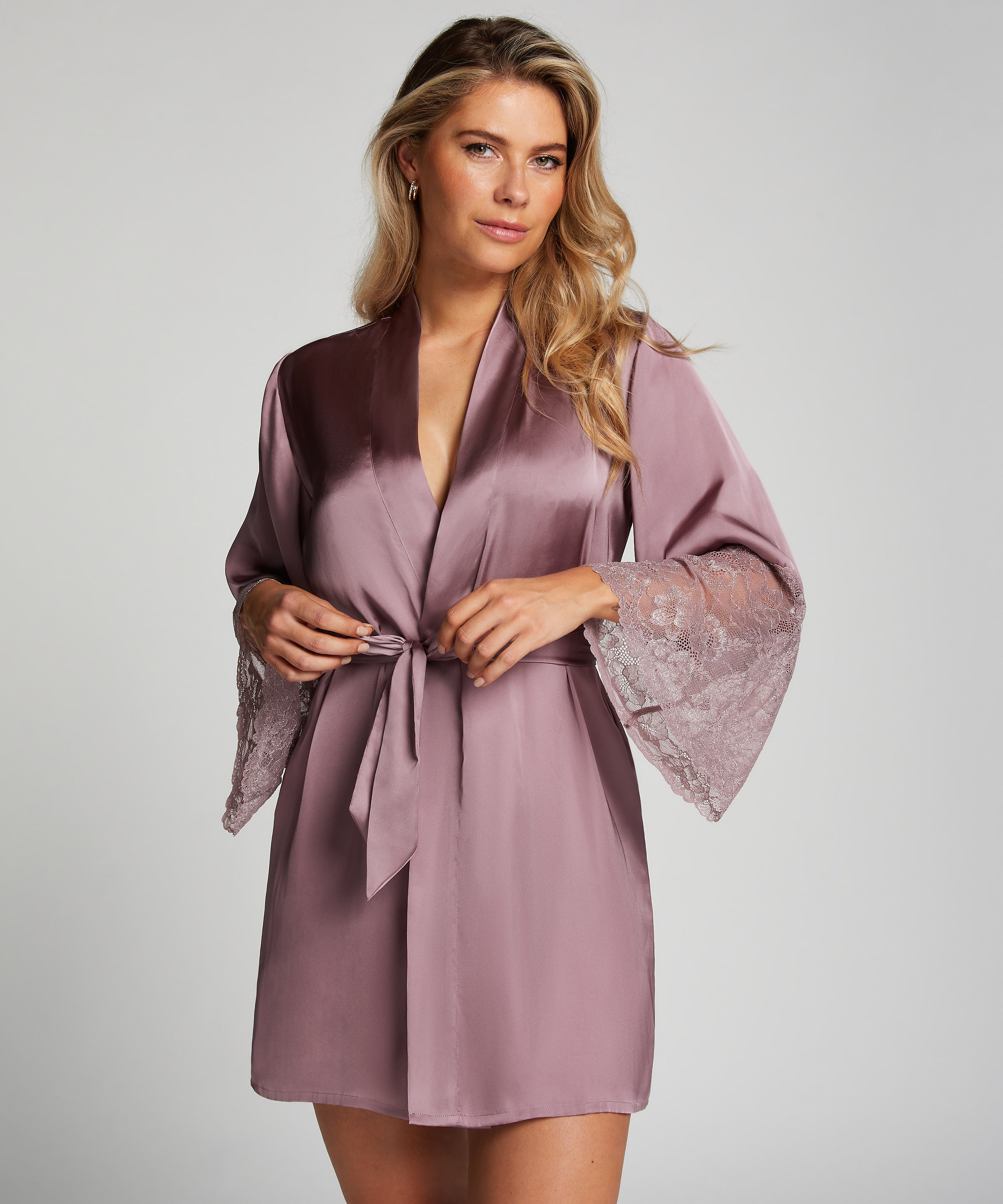 Kimono Satin, Paars, main
