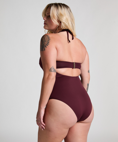 Maillot de bain bandeau en néoprène, Pourpre