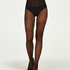 Panty 15 Denier Rhinestone Fishnet, Zwart