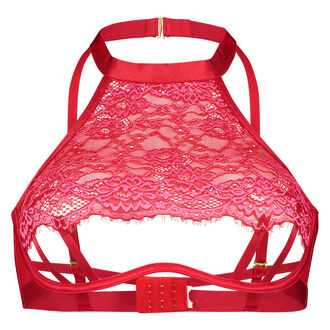 Niet-voorgevormde beugel bh halterneck Chasity, Rood