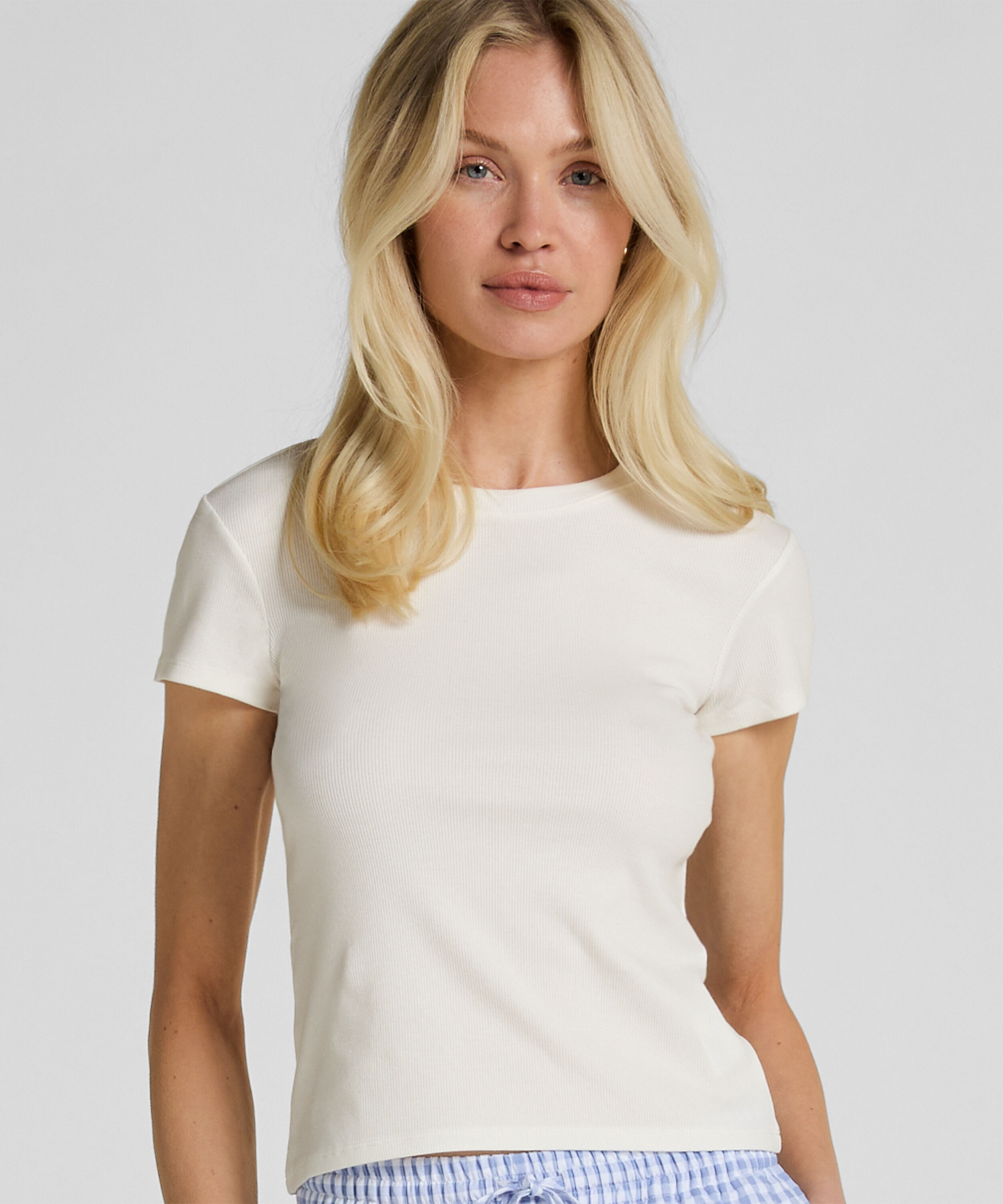 Pyjama Top met Korte Mouwen, Wit Pyjama Top met Korte Mouwen, Wit