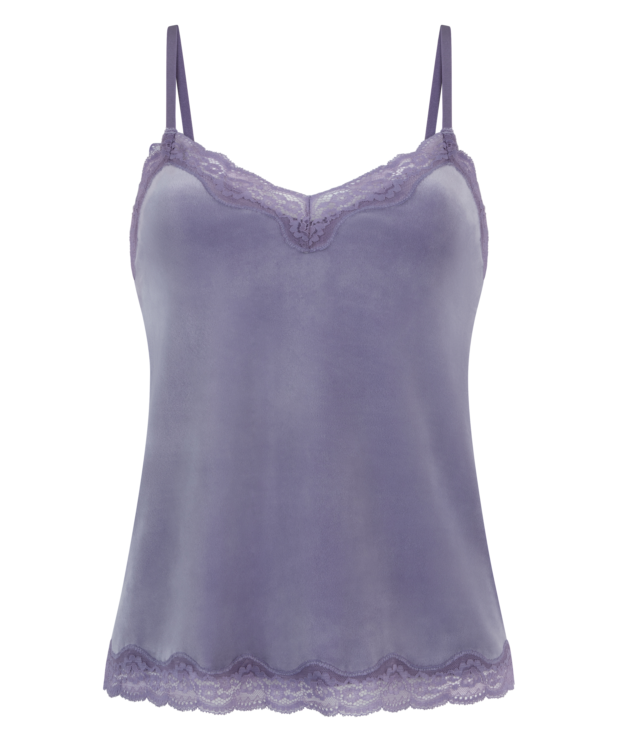 Camisole velours Dentelle, Pourpre, main