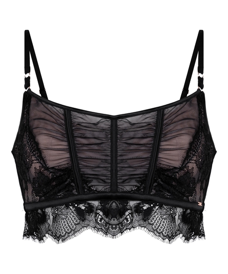 Soutien-gorge &agrave; armatures non-pr&eacute;form&eacute; longline Cynthia, Noir