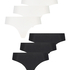 Lot de 6 slips br&eacute;siliens invisibles en coton, Blanc