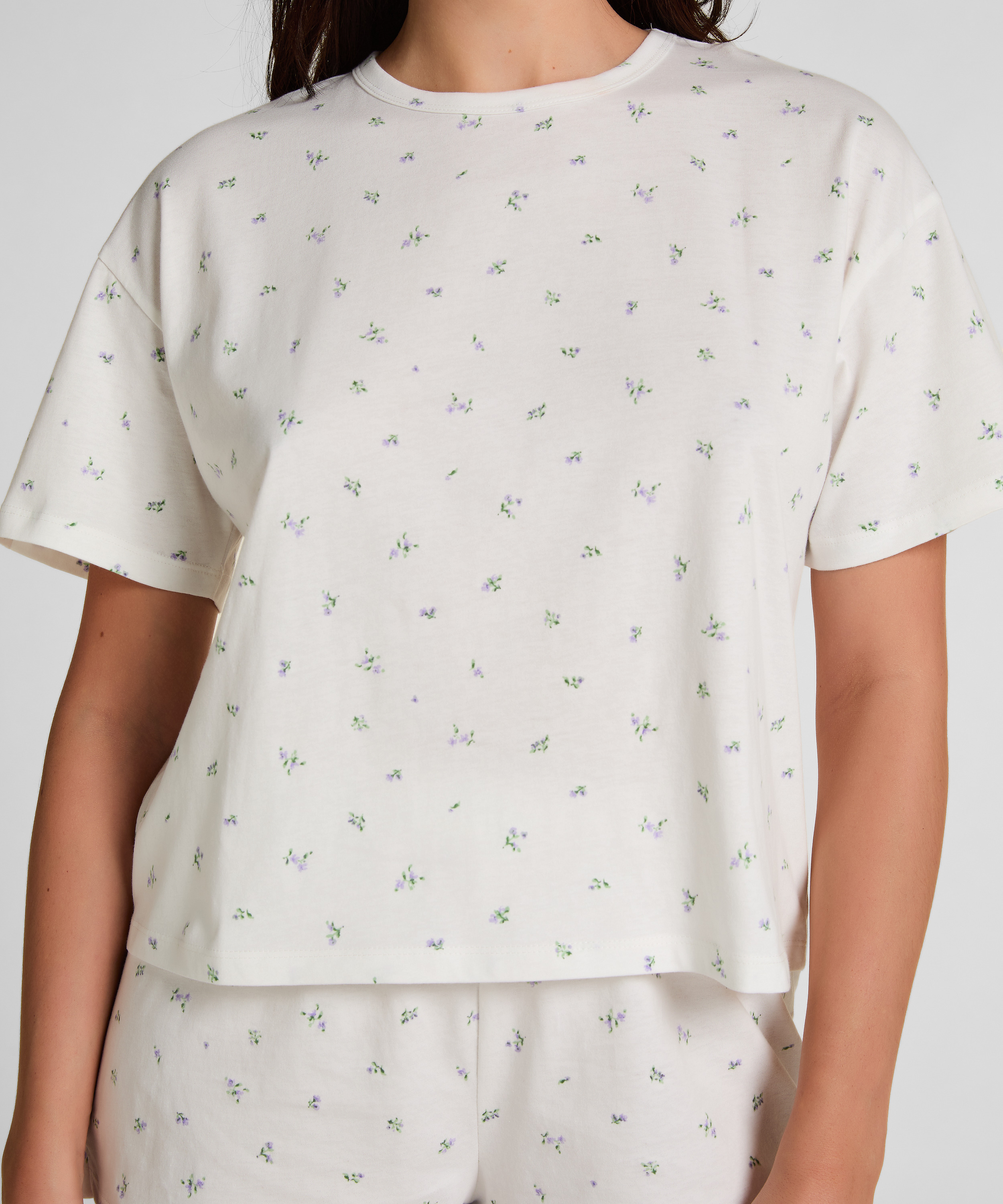 Pyjama set katoen jersey, Wit, main