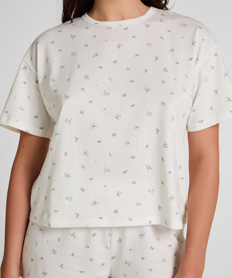 Pyjama set katoen jersey, Wit