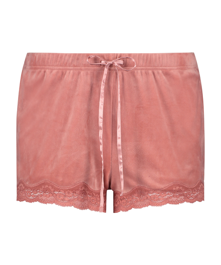 Short velours dentelle, Rose