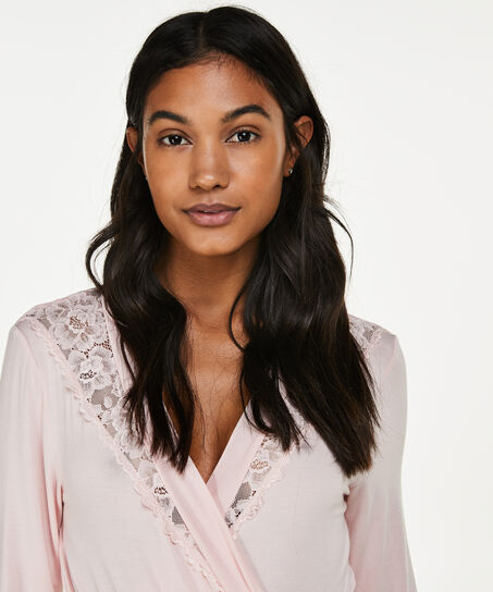 Peignoir Modal Lace, Rose