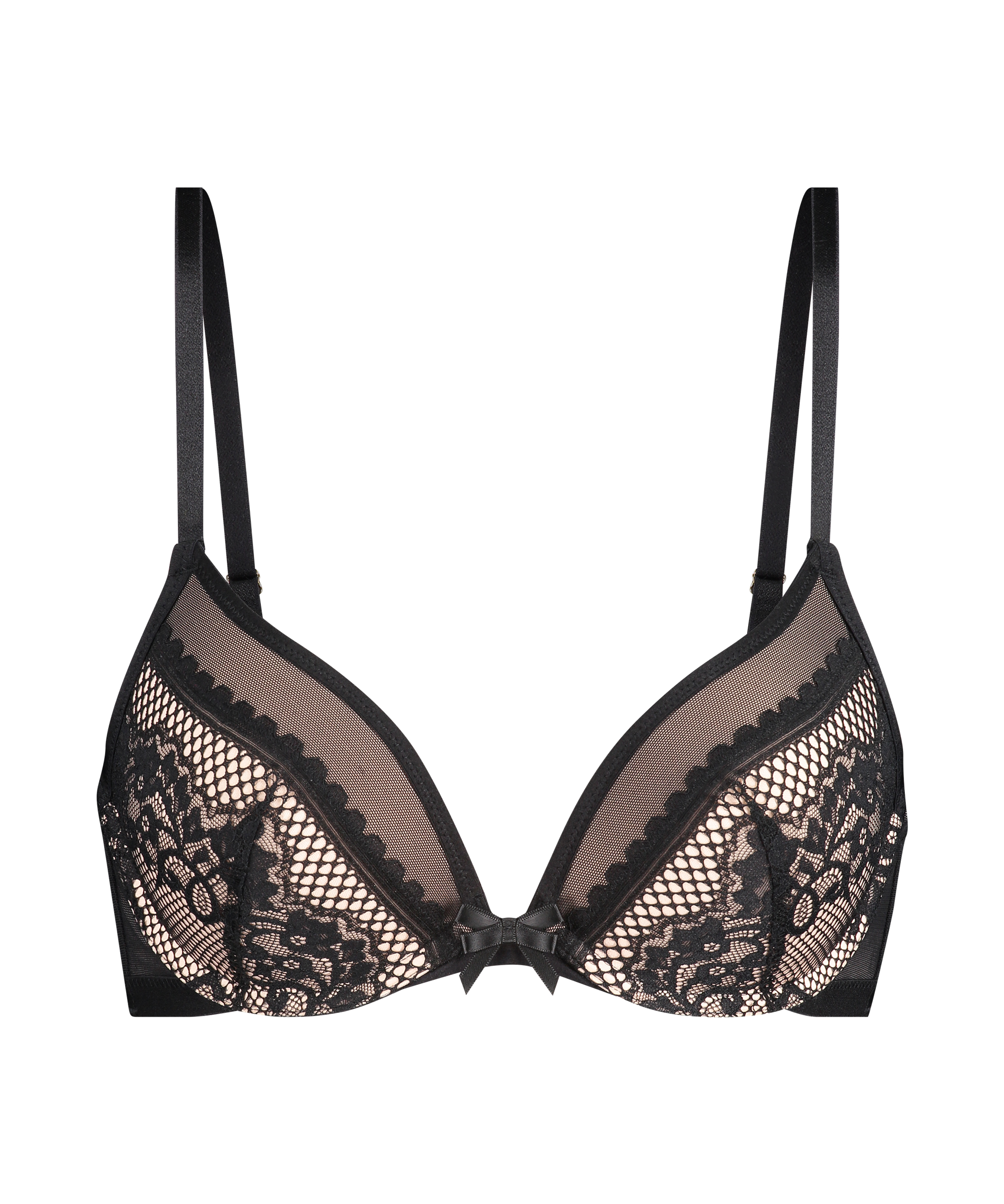 Soutien-gorge push-up rembourr&eacute; &agrave; armatures Malika, Noir, main