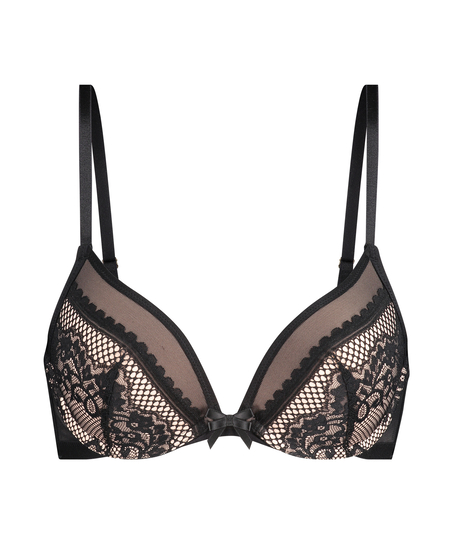 Soutien-gorge push-up rembourr&eacute; &agrave; armatures Malika, Noir