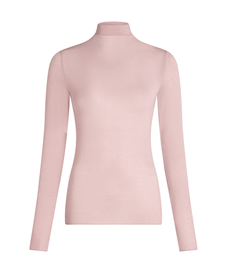 super soft Turtleneck shirt met Cashmere, Roze