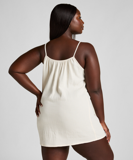 Mousseline Slipdress, Wit