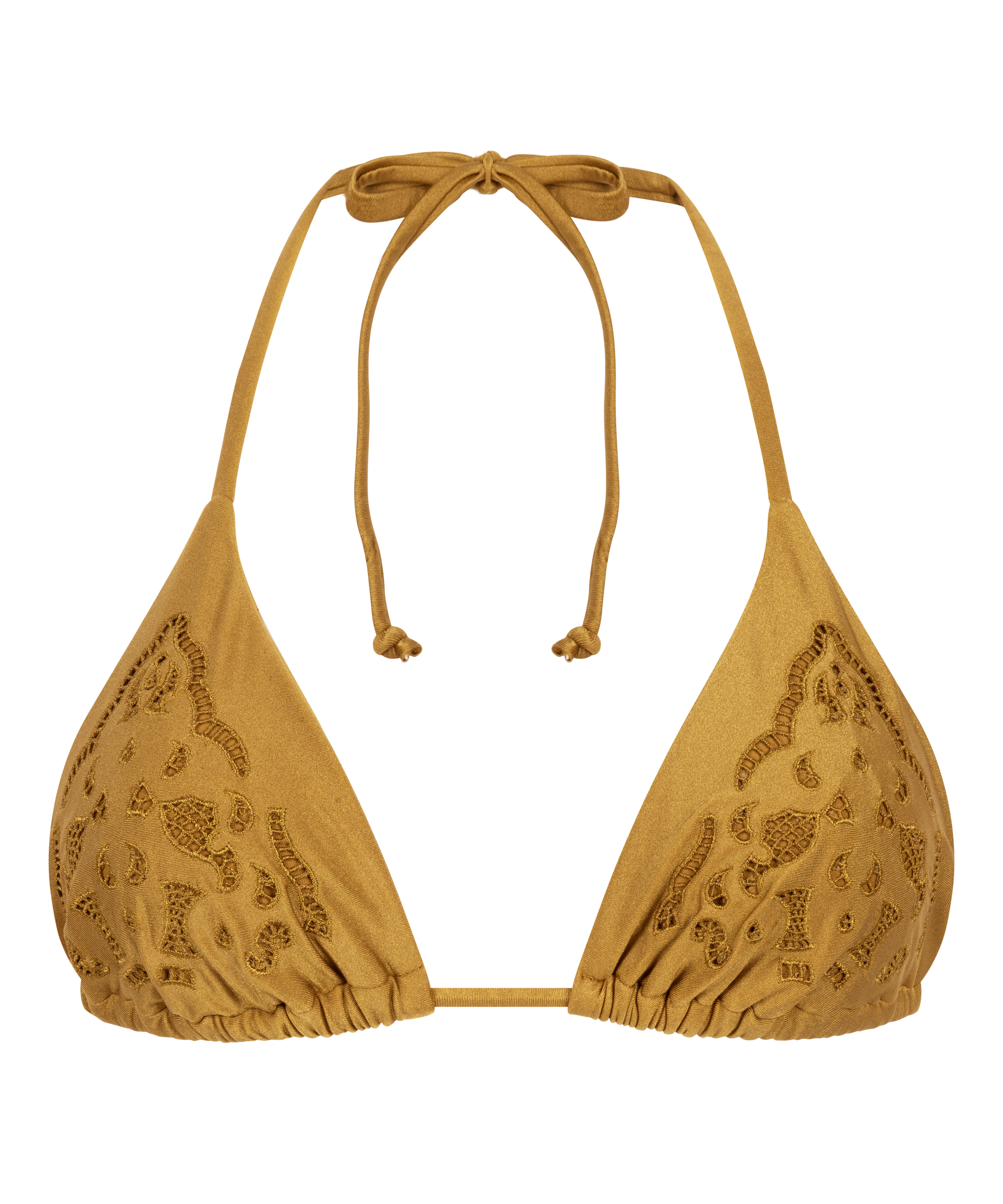 Haut de bikini triangle Boho, Jaune, main