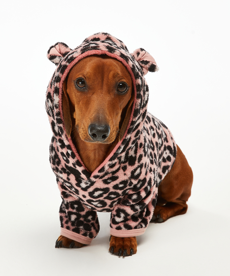 Fleece honden onesie, Roze