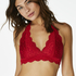 Halter bralette Lace, Rood