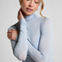 super soft Turtleneck shirt met Cashmere, Blauw
